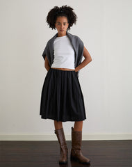 Murphy Knee Length Skirt in Black