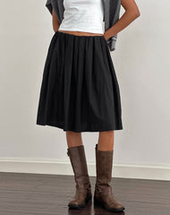 Murphy Knee Length Skirt in Black