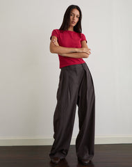 Nala Trouser in Heavy Woven Check Blue and Red