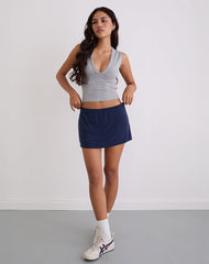 Namya Mini Skort in Cupro Navy