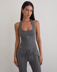 Nasya Halter Top in Tailoring Charcoal