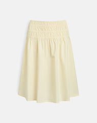 Neleta Midi Skirt in Poplin Lemon