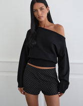 Nivra Short in Diamante Tailoring Black