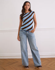 Nova Top in Retro Stripe Blue