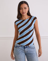 Nova Top in Retro Stripe Blue