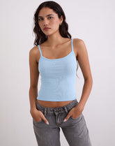 Ziva Knit Cami Vest Top in Blue
