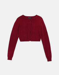 Nuha Cropped Cardigan in Burgundy