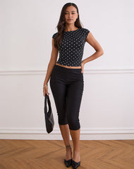 Nova Top in Black Polka Jersey