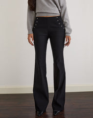 Olira Flare Trouser with Eyelets in Tailored Black