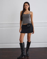 Omaya Tailoring Corset Top in Charcoal