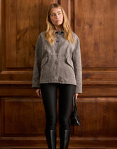 Orson Jacket in Faux Suede Olive Grey