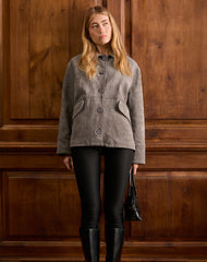 Orson Jacket in Faux Suede Olive Grey