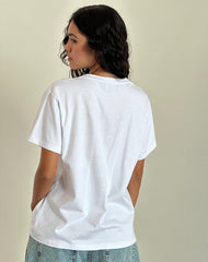 Oversized Basic Tee in White Cuties