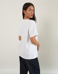 Oversize Basic Tee in White with Capricorn Motel Pet Print