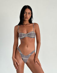 Pali Bikini Top in Purple Tartan