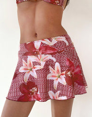 Orla Mini Swim Skirt in Zig Zag Lily Burgundy