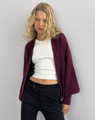 Pasha Shrug Cardigan in Dark Cherry