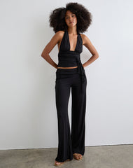 Donata Trouser in Black with Belt