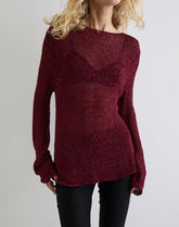 Rajiya Open Weave Jumper in Burgundy
