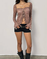 Ratu Top in Mesh Vintage Paisley Pink