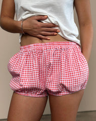 Rebo Short in Mini Gingham Peach