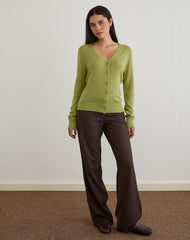 Renisa Cardigan in Sheer Knit Green