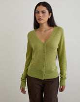 Renisa Cardigan in Sheer Knit Green