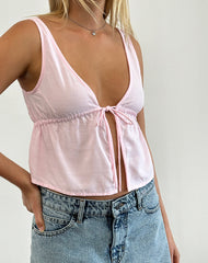 Rolia Tie Front Top in Light Pink