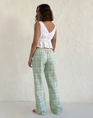Lirura Trouser in Table Cloth Neo Mint