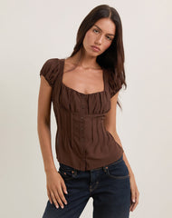Rolina Blouse in Chiffon Brown