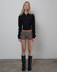 Ronira Jacket Chambray Studs in Black