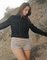 Ronira Jacket Chambray Studs in Black