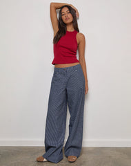 Roomy Extra Wide Low Rise Jeans in Pinstripe Indigo Wash