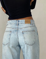 Roomy Extra Wide Low Rise Jeans in Extreme Light Blue Wash