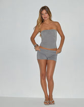 Amane Foldover Short in Rayon Jersey Grey