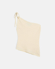 Rusana Top in Sheer Diagonal Knit Buttercream