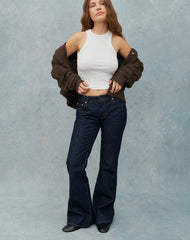 Rigid Low Rise Flare Jeans In Indigo