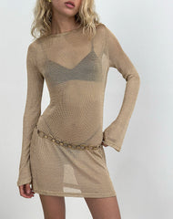 Sachin Mini Dress in Gold Chain