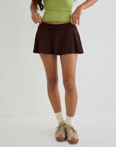 Saeko Micro Skort in Bitter Chocolate