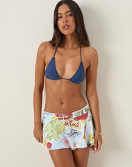 Saeko Micro Skort in Bali Blue