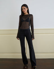 Saezuru Top in Chiffon Plisse Shimmer Black