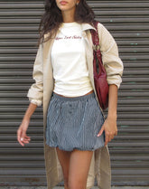 Saki Tee in Ivory with Upper East Sider Print