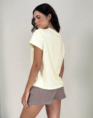 Saki Tee in Buttermilk Healing Stone Horoscope Print