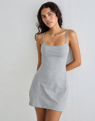 Samiya Mini Dress in Grey Marl