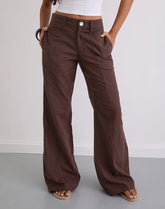 Saucy Trousers in Linen Deep Mahogany