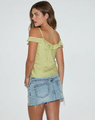 Savira Top in Chiffon Stripe Green