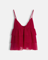 Selvina Frill Cami Top in Red
