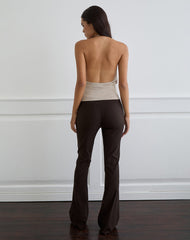 Sherlyn Halter Top in Cupro Oatmilk