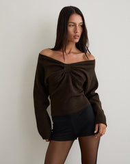 Sikuna Bow Jumper in Brown