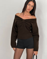 Sikuna Bow Jumper in Brown